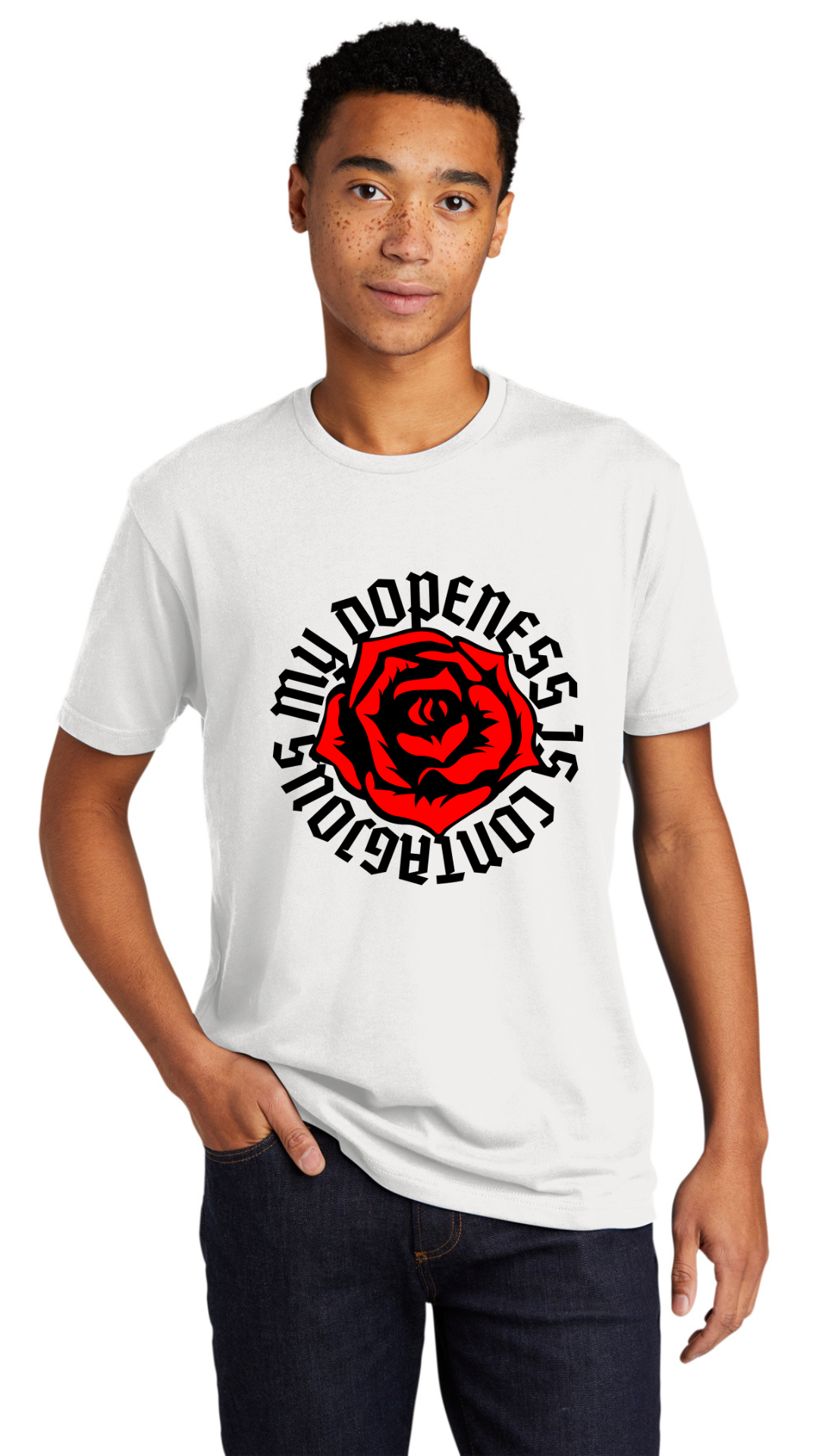 Unisex Sueded Tee - Black OL Roses