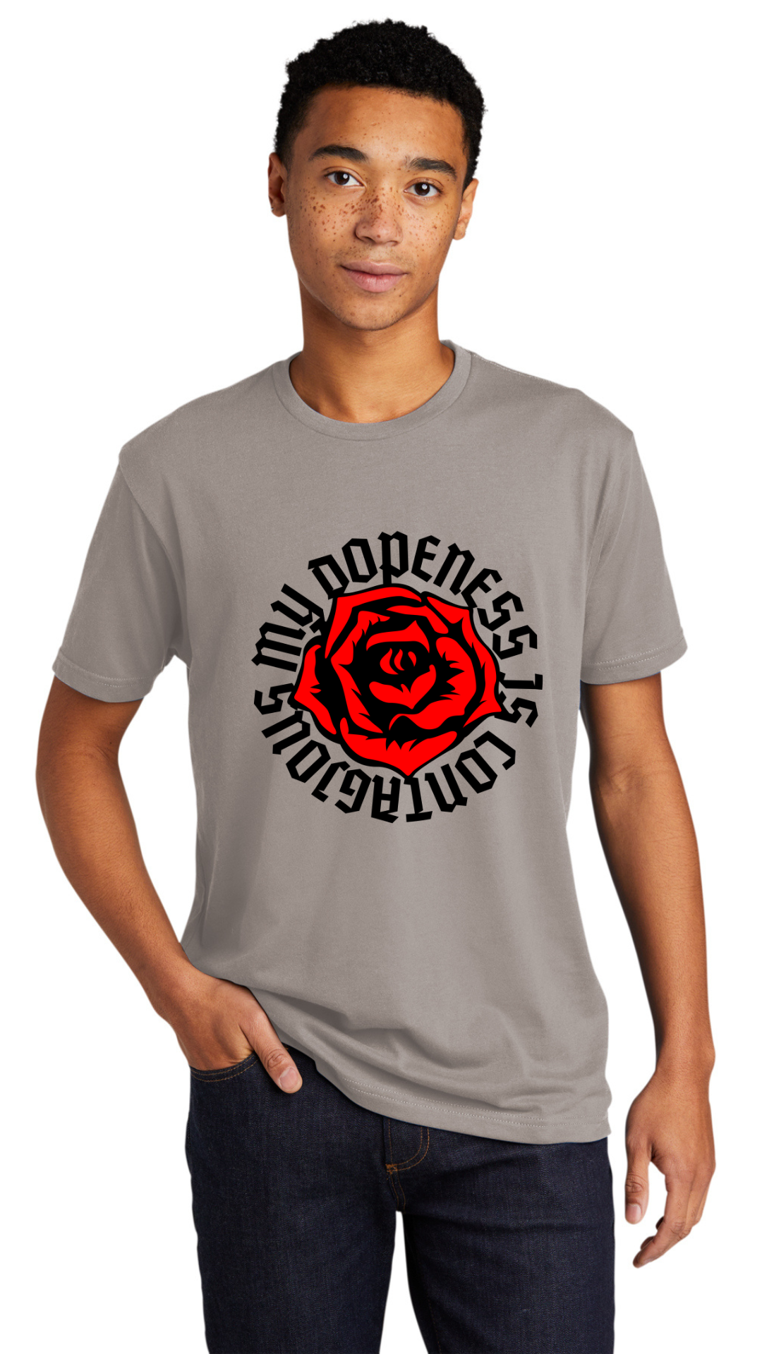 Unisex Sueded Tee - Black OL Roses