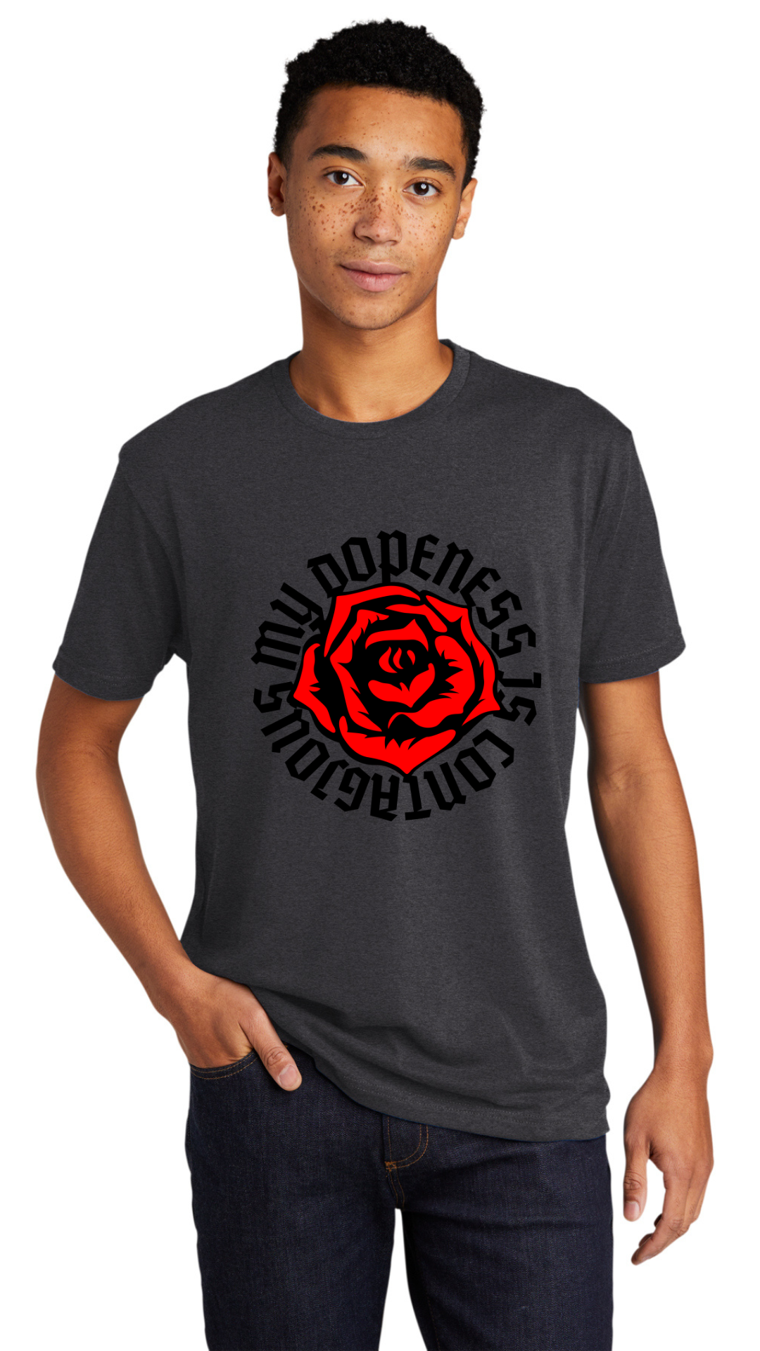 Unisex Sueded Tee - Black OL Roses