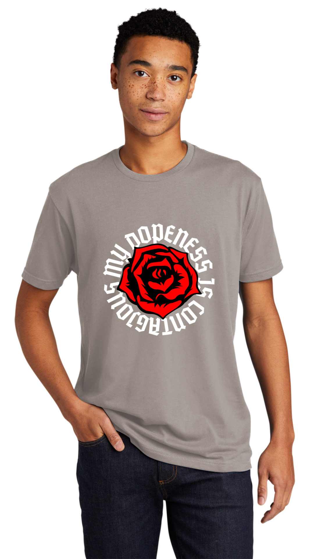 Unisex Sueded Tee - White OL Roses